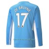 Camiseta de fútbol Manga Larga Manchester City Kevin De Bruyne 17 Primera Equipación 2021/22 - Hombre